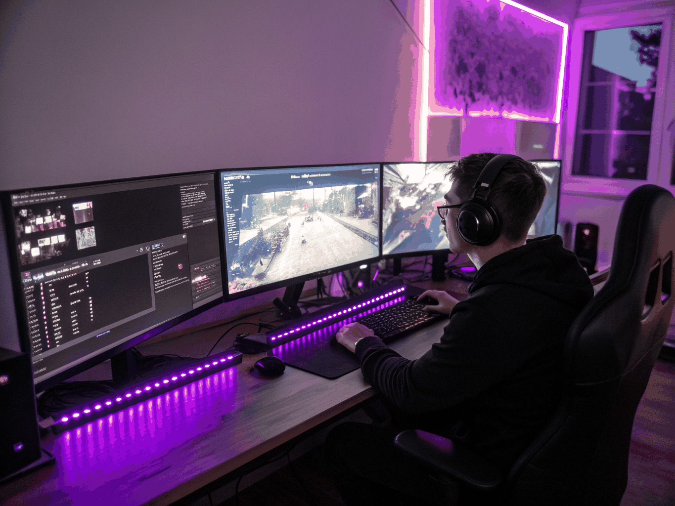 Action shot from a live esports stream